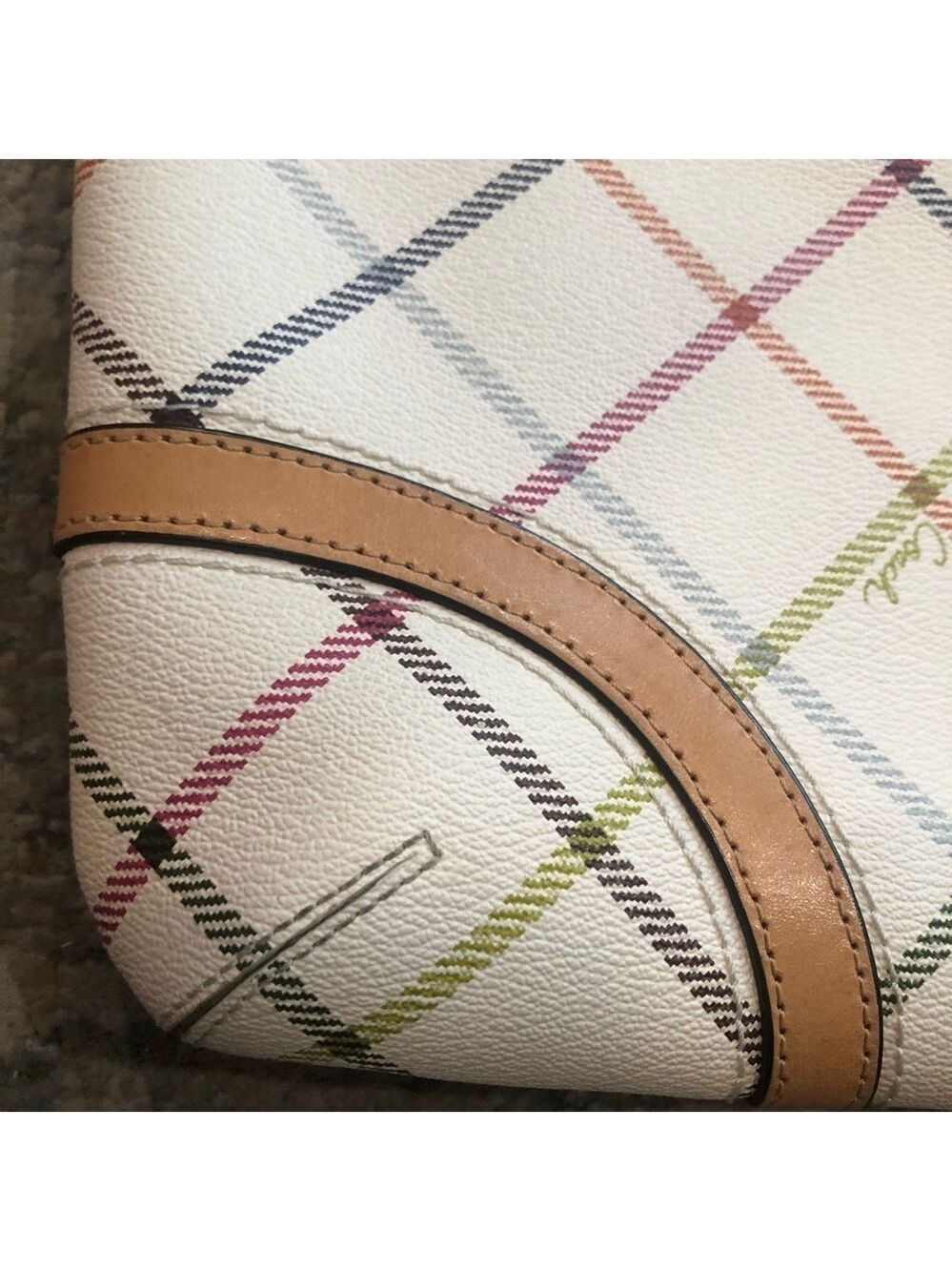 Coach Factory Peyton diagonal tattersall plaid shoulder crossbody zipper close - Picture 13 of 15
